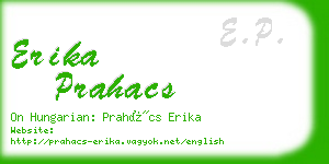 erika prahacs business card